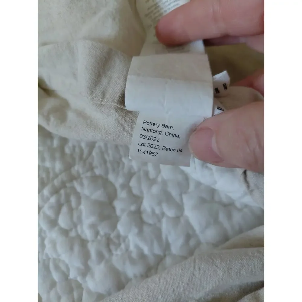 Pottery Barn Linen Washed Pillow Shams 26X26 Flax Taupe Set Of 2 NEW Oatmeal